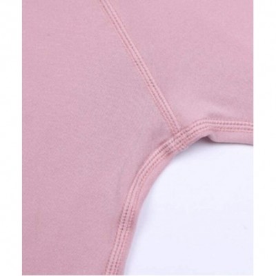 Thermal Underwear Womens Soft Thermal Underwear Crew Long Sleeve Top & Bottom - Pink - CJ18A48WIOY