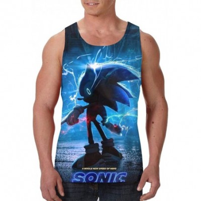 Undershirts Men's Sonic The Hedgehog Tank Tops 3D Print Premium Summer Sleeveless Tee - Sonic the Hedgehog10 - C119C4OT795