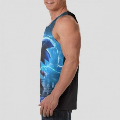 Undershirts Men's Sonic The Hedgehog Tank Tops 3D Print Premium Summer Sleeveless Tee - Sonic the Hedgehog10 - C119C4OT795