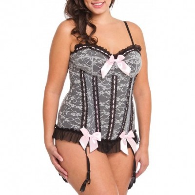 Bustiers & Corsets Women's Lace Bustier (Regular & Plus Size) - Dark Gray - CQ12C2CFWA7