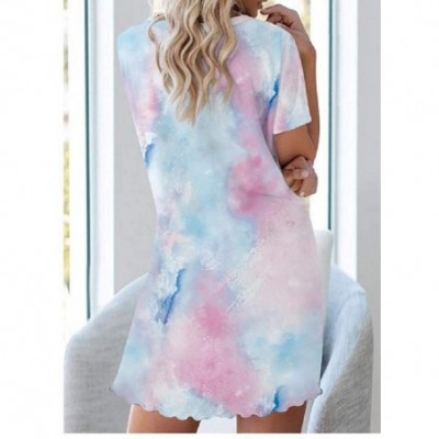 Nightgowns & Sleepshirts Womens Daily Short Dress Floral Print Lips Printed Nightgown - As7 - C41900SS32L