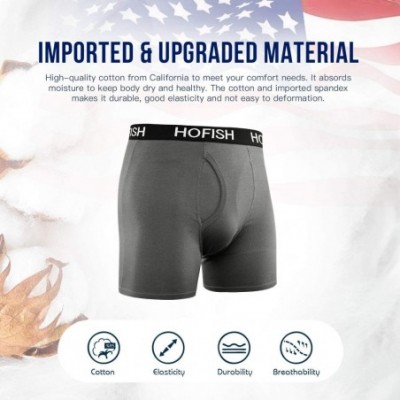 Boxer Briefs Mens Breathable Bikini Underwear Comfort Soft Stretch Boxer Briefs - 2019 Upgrade Front Fly Blackgreywhite (6 Pa...