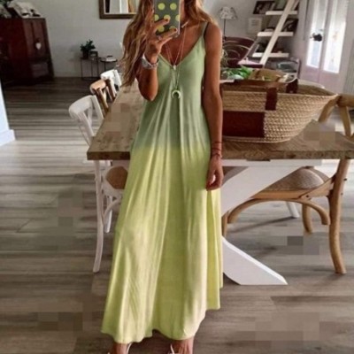 Nightgowns & Sleepshirts Women's Casual Sleeveless Camisole V-Neck Print Long Vest Long Dress- Special Dress Design Makes You...