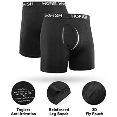 Boxer Briefs Mens Breathable Bikini Underwear Comfort Soft Stretch Boxer Briefs - 2019 Upgrade Front Fly Blackgreywhite (6 Pa...