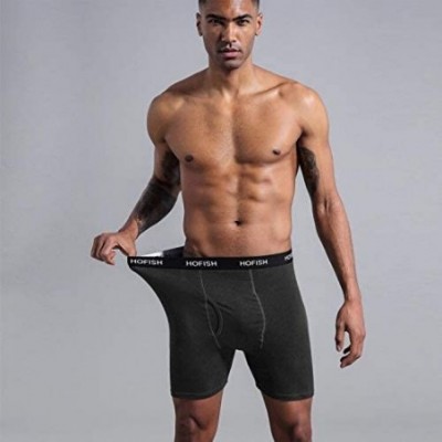 Boxer Briefs Mens Breathable Bikini Underwear Comfort Soft Stretch Boxer Briefs - 2019 Upgrade Front Fly Blackgreywhite (6 Pa...