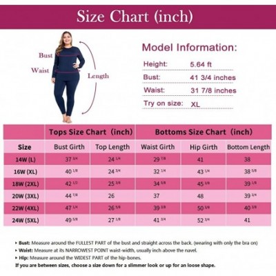 Sets Thermal Underwear for Women Long Johns Set Plus Size Fleece Lined Ultra Soft - Navy Blue - C318WLMN2S0