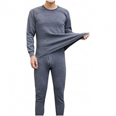 Sleep Sets Men's Thermal Underwear Set - Ultra Soft Pajamas Base Layer Long Sleeve Winter Set Top and Pants Warm Sleepwear - ...