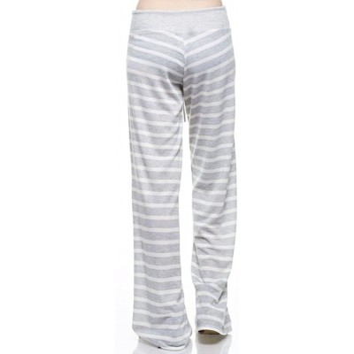 Robes Women's Comfy Soft Stretch Floral Polka Dot Pajama Pants - Heather Grey Stripe - CP126FIRUXR