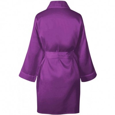 Robes Personalized Satin Robe with Personalized Name - Purple - C8199KNYYZS