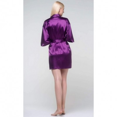 Robes Personalized Satin Robe with Personalized Name - Purple - C8199KNYYZS