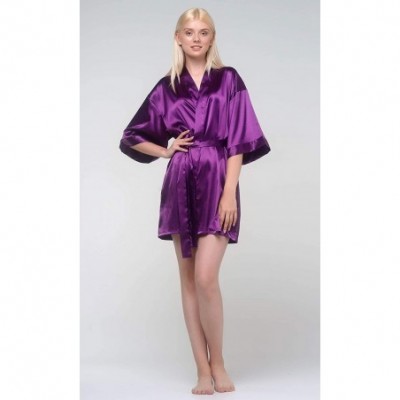 Robes Personalized Satin Robe with Personalized Name - Purple - C8199KNYYZS