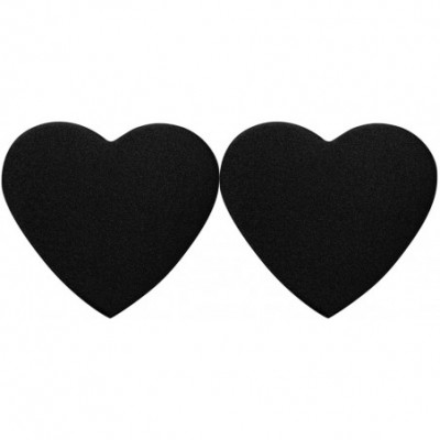 Accessories Sweetheart Shaped Reusable Self-Adhesive Breathable Full Coverage Nipple Covers Pasties - Black - CJ1999COQD3