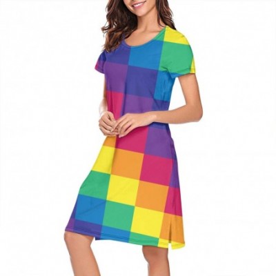 Nightgowns & Sleepshirts Women Nightdress Arizona Gay Pride State Flag Short Sleeve Long Skirt Soft Comfortable Casual Nightw...