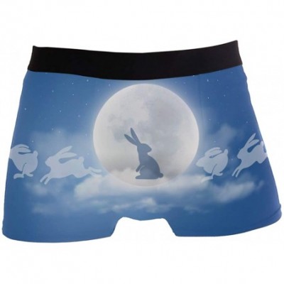 Briefs Mens Fashion Rabbit in The Moon Men's Underwear Boxer Briefs Breathable - Multicolour - C618UT8IKO0