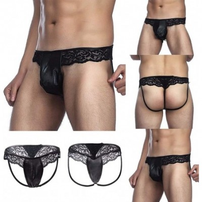 G-Strings & Thongs Men's Erotic Lace Pouch Thong Sexy Open Crotch Briefs Gay Club Bar Fancy Dress - CC18XTC0E3C