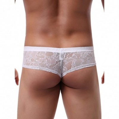 G-Strings & Thongs Men's Cheeky Thong Underwear Brazilian Back Mens Under Panties Sexy Lace Boxer Briefs - 6 Pack - CS19249CLO7