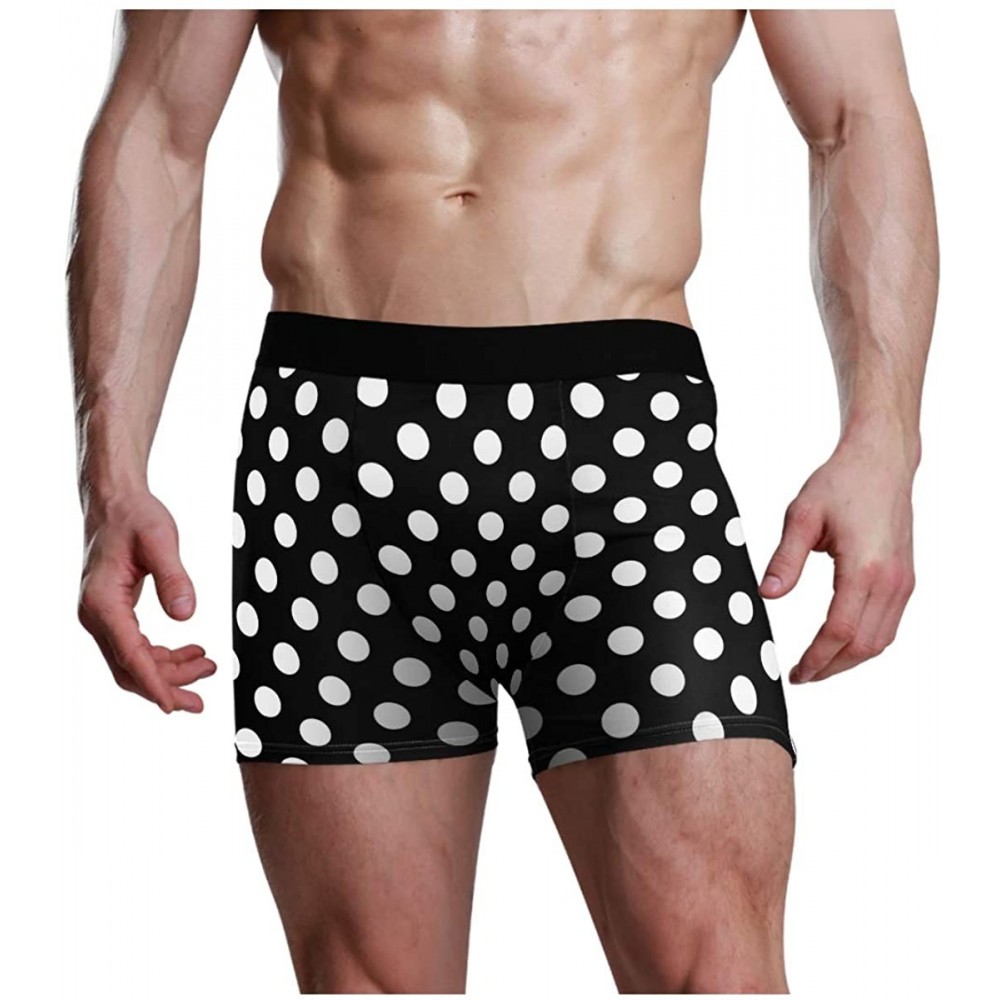 Boxer Briefs Black and White Polka Dot Men's Boxer Briefs Underwear - CG18SEL67QS