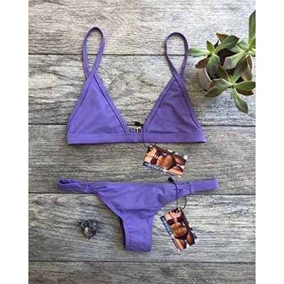 Panties Bali Thong Bikini for Women - 2-Piece Brazilian Bikini - Purple - CH19CAYSZ25