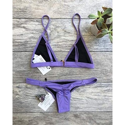 Panties Bali Thong Bikini for Women - 2-Piece Brazilian Bikini - Purple - CH19CAYSZ25