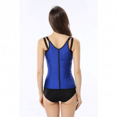 Shapewear Waist Trainer for Weight Loss with Zipper Women's Neoprene Vest Extremely Wicking Corset - Z1-bu - CQ194LQDDC8