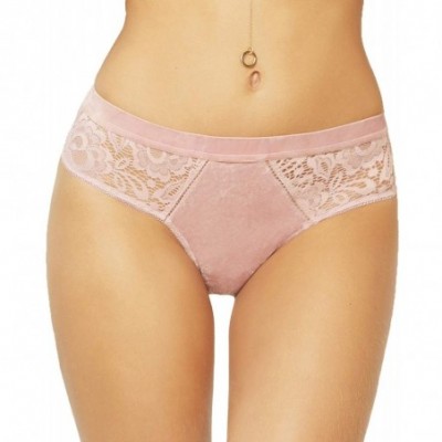 Panties Sexy Velvet Lace Cheeky Panties Back Keyhole - Mauve - CU18HDDE6TH