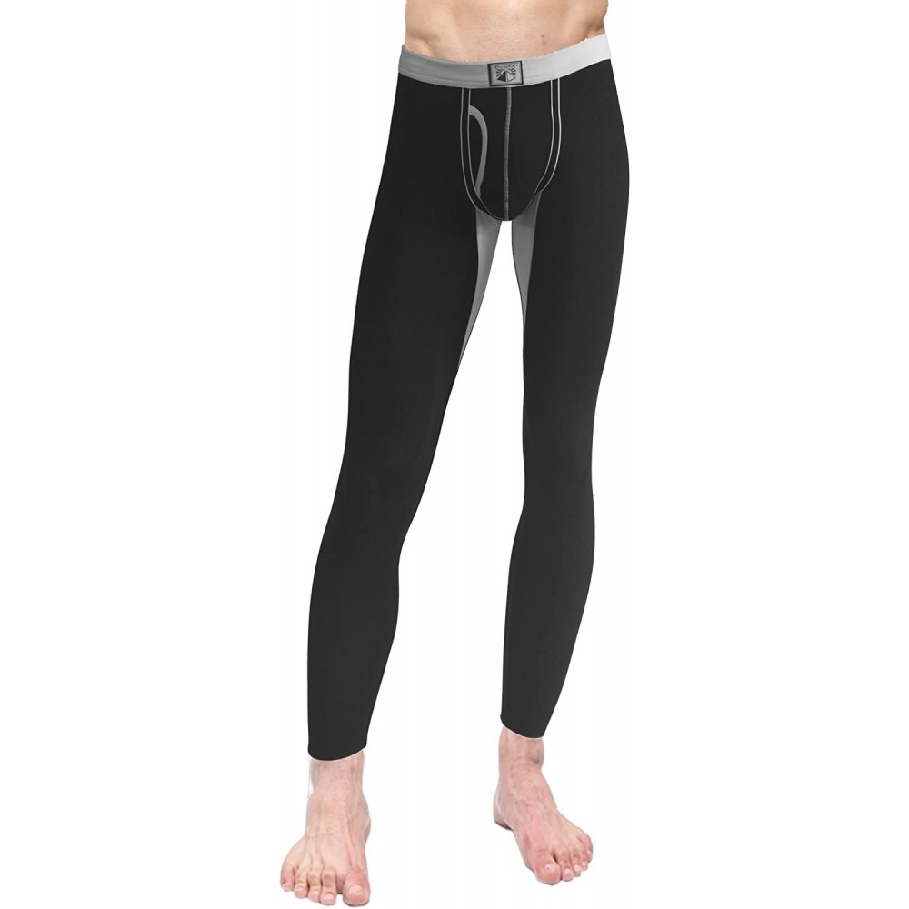 Thermal Underwear Men's Thermal Long Johns Pants - 09609 Black - C4187TCZEKD