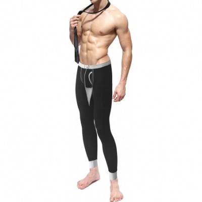 Thermal Underwear Men's Thermal Long Johns Pants - 09609 Black - C4187TCZEKD