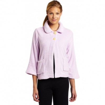 Tops Women's Peter Pan-Collar Bed Jacket - Lilac - CG115UFSIX3