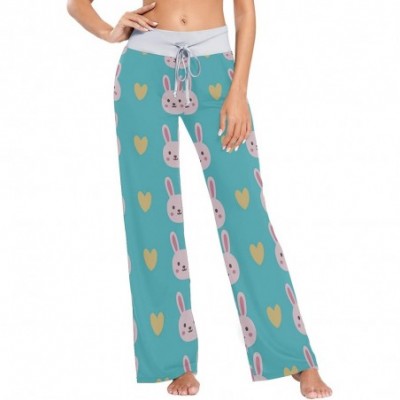 Bottoms Women's Pajama Pants-Rabbit Blue Color Drawstring Sleepwear Pants Lounge Yoga Pants Wide Leg Pants for All Seasons - ...