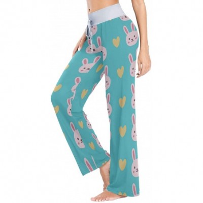 Bottoms Women's Pajama Pants-Rabbit Blue Color Drawstring Sleepwear Pants Lounge Yoga Pants Wide Leg Pants for All Seasons - ...