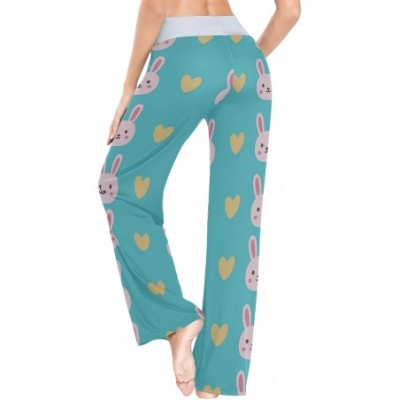 Bottoms Women's Pajama Pants-Rabbit Blue Color Drawstring Sleepwear Pants Lounge Yoga Pants Wide Leg Pants for All Seasons - ...