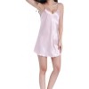 Nightgowns & Sleepshirts Womens Short Sling Charmeuse Solid-Colored Sexy Nightwear Sleepwear - Pink - C4199SNG5TX