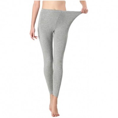 Thermal Underwear Women's Ultra Soft Thermals Underwear Bottom Base Layer Long Johns Legging Pants - Grey-cotton - C318INL8KTL