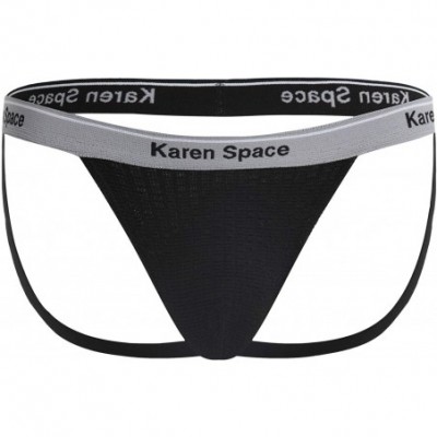 G-Strings & Thongs Men's Performance Jockstrap Butt-Flaunting Thongs Underwear Low Rise - Black - CP1942IE6IX