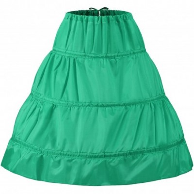 Slips Girls' 3 Hoops Petticoat Full Slip Flower Girl Crinoline Skirt - Green - CV186G2OAUS