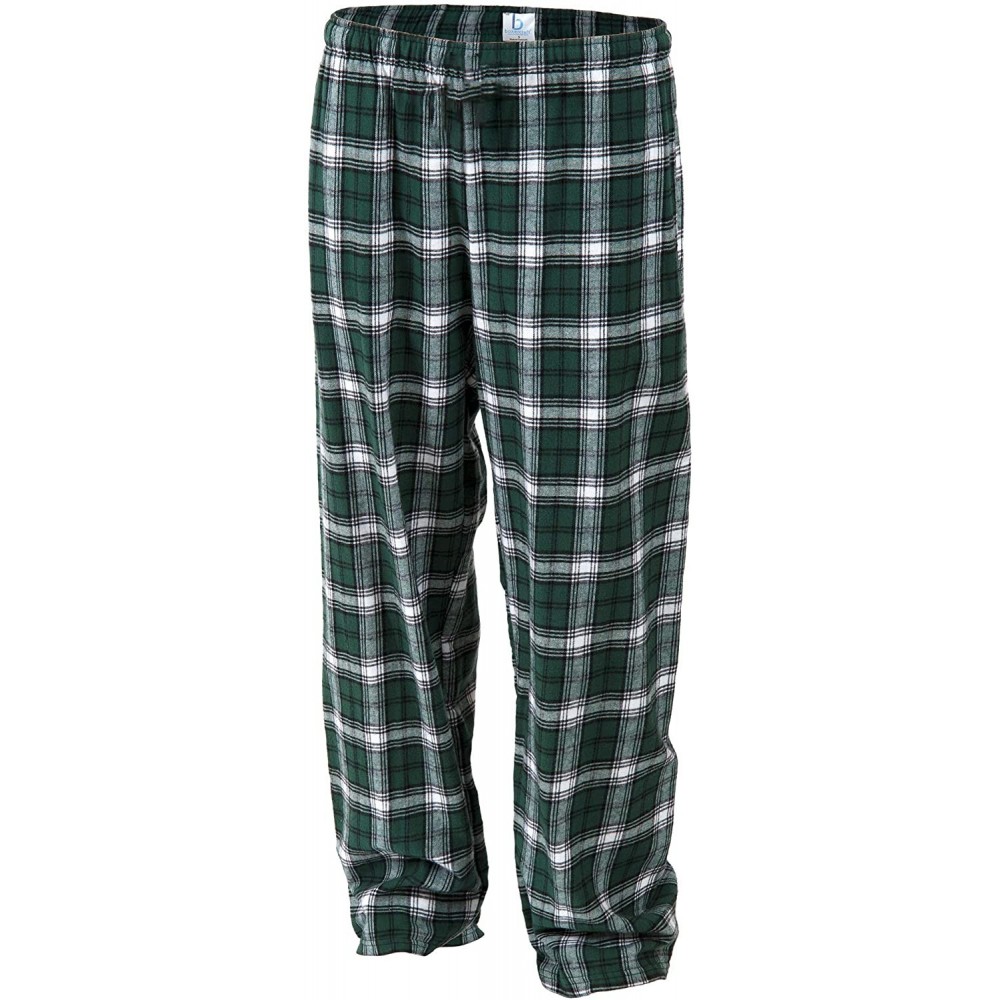 Sets Soft Cotton Flannel Pant for Kids & Garment Care Guide- Youth Sizes - Green/White - CN1884Z9UMW