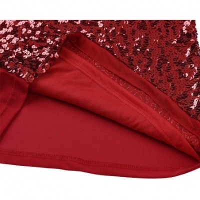 Camisoles & Tanks Women's Sparkle Sequins Spaghetti Straps Camisole Summer Night Club Party Tank Tops Shirt - Red - CY1908O0W0N