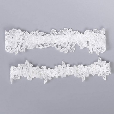 Garters & Garter Belts Women's Beautiful Lace Wedding Garter Set Party Prom Leg Garters for Bride - Off White - CS18ZYS28WH