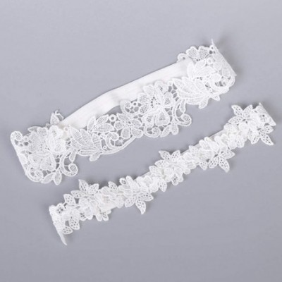 Garters & Garter Belts Women's Beautiful Lace Wedding Garter Set Party Prom Leg Garters for Bride - Off White - CS18ZYS28WH