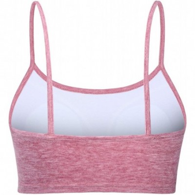 Camisoles & Tanks Womens Sports Essential Bulit-in Padded Cami Bra Comfort Everyday Bralette - Pink - CJ199ORN9N8