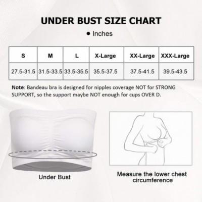 Bras Women's Bandeau Bra Strapless Basic Layer Tube Top Padded Seamless Bra - 01 Pk-white - CX190QA2Y9D