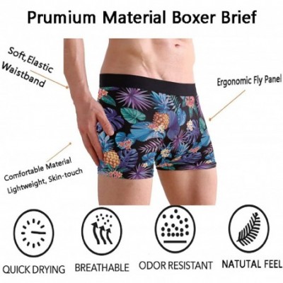 Boxer Briefs Men's Waistband Boxer Brief Stretch Swimming Trunk - Pineapple - CN18Q4HQ5NZ