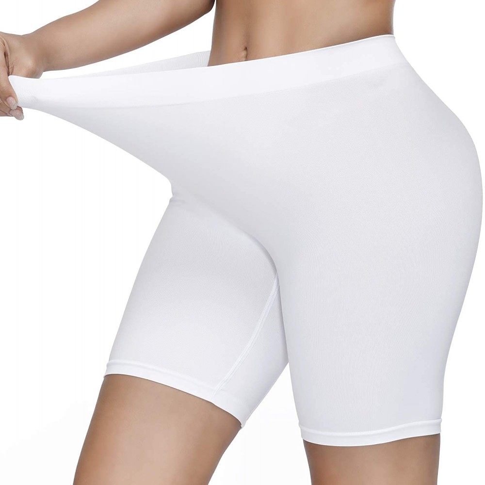 Shapewear Slip Shorts for Women- Comfortable Smooth Seamless Underwear for Yoga - White - C6197RWYZKZ