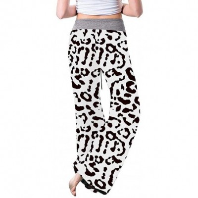 Bottoms Wide Leg Pants for Womens Ladies Comfy Stretch Floral Print Drawstring Palazzo Lounge Pants Casual Pajama Pants White...