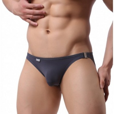 Bikinis Sexy Small Mesh Briefs Men's Bikini Underwear B1146 - Gray - CX12GA30YJD