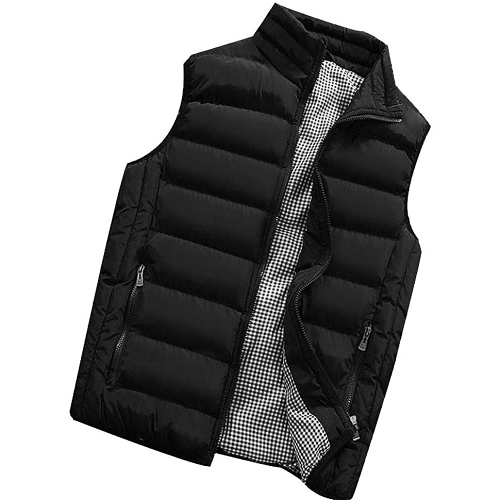 Shapewear Men's Autumn Winter Full Zip Lightweight Water-Resistant Packable Puffer Vest - Black - CV19546YG9C