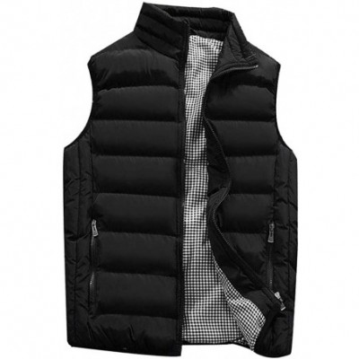 Shapewear Men's Autumn Winter Full Zip Lightweight Water-Resistant Packable Puffer Vest - Black - CV19546YG9C