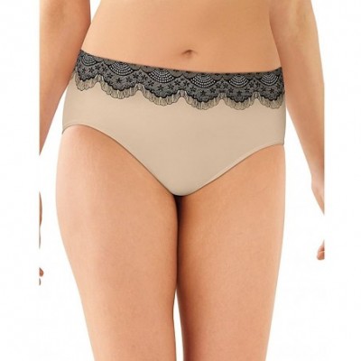 Panties Women's One Smooth U All-Around Smoothing Hi-Cut Panty - Nude W/ Black Lace - C9183O7D8RW