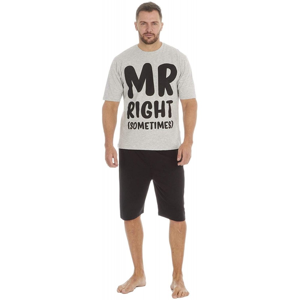 Sleep Sets Mens Jersey Cotton Short Sleeve Shorts Pajamas Nightwear Set Various Designs - Mr Right - CG18SCGHWZ7