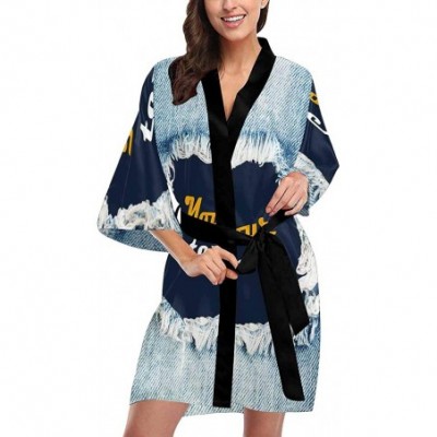 Robes Custom Art Abstract Women Kimono Robes Beach Cover Up for Parties Wedding (XS-2XL) - Multi 1 - C8194A4SHLH